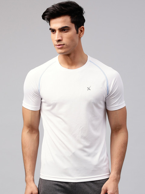 HRX by Hrithik Roshan Men White Advanced Rapid Dry Raglan Regular Fit T-shirt
