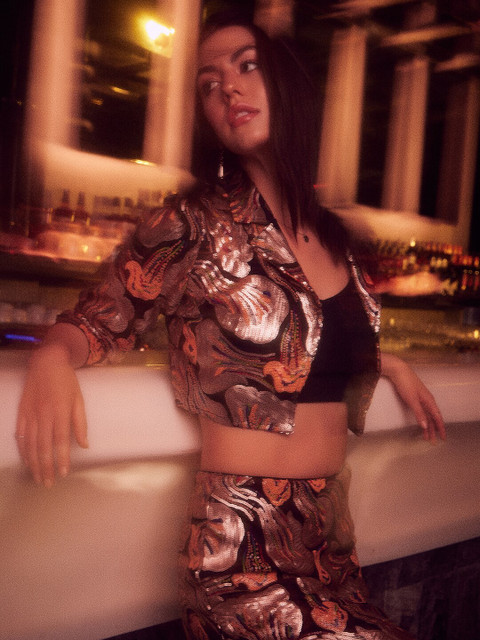 Athena Orange Sequined Front Open Casual Blazer - Image 6