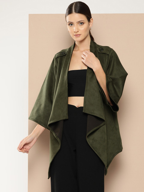 Chemistry Suede Open-Front Coat