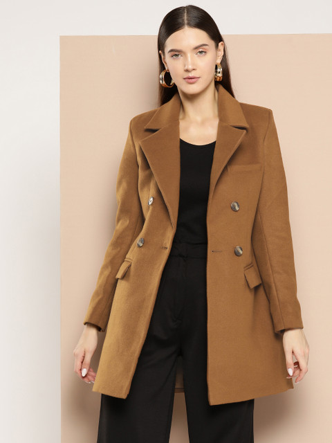 Chemistry Women Double-Breasted Longline Overcoat