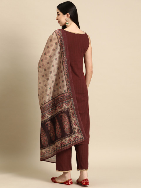 anayna Women Pure Cotton Kurta with Trousers & With Dupatta - Image 7