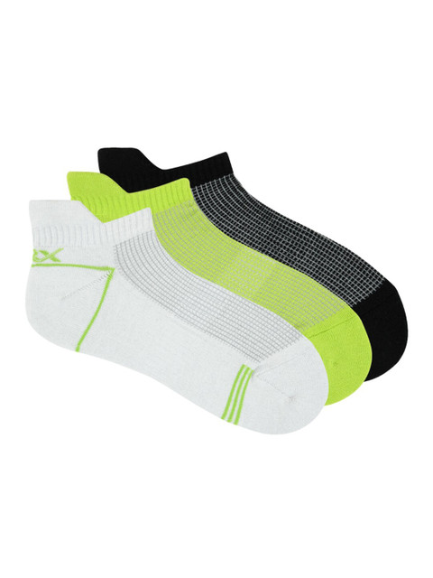 HRX by Hrithik Roshan Women Pack Of 3 Patterned Cotton Ankle Length Socks