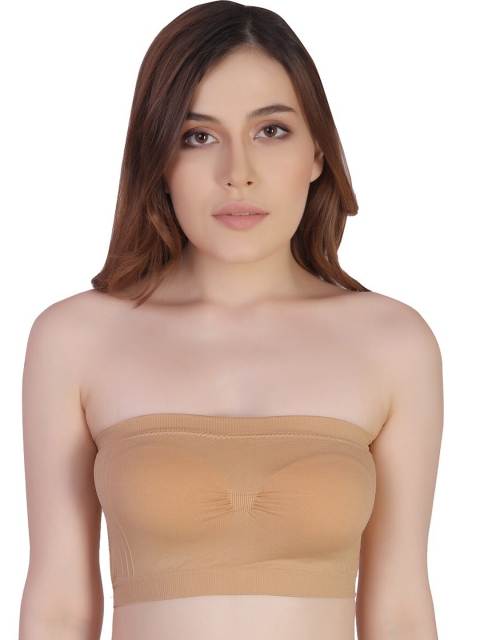 PLUMBURY Half Coverage Lightly Padded All Day Comfort Seamless Rapid Dry Bandeau Bra