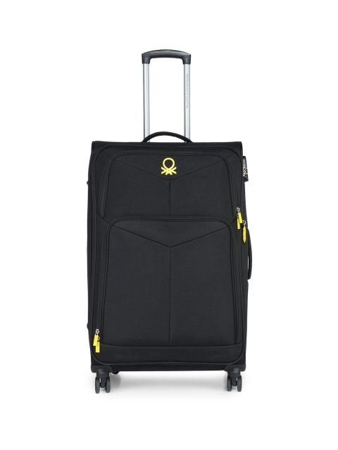 United Colors of Benetton Unisex Black Large Trolley Suitcase