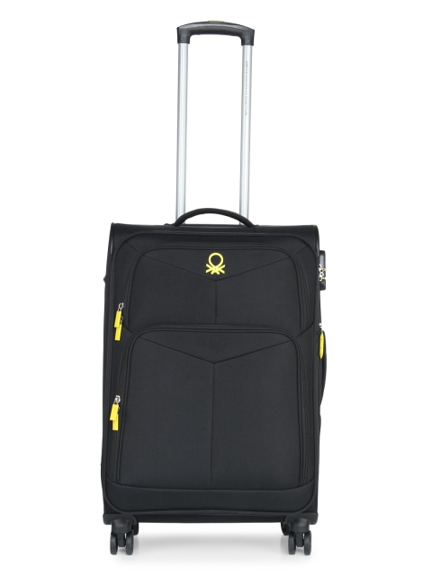 United Colors of Benetton Unisex Black Medium Trolley Suitcase