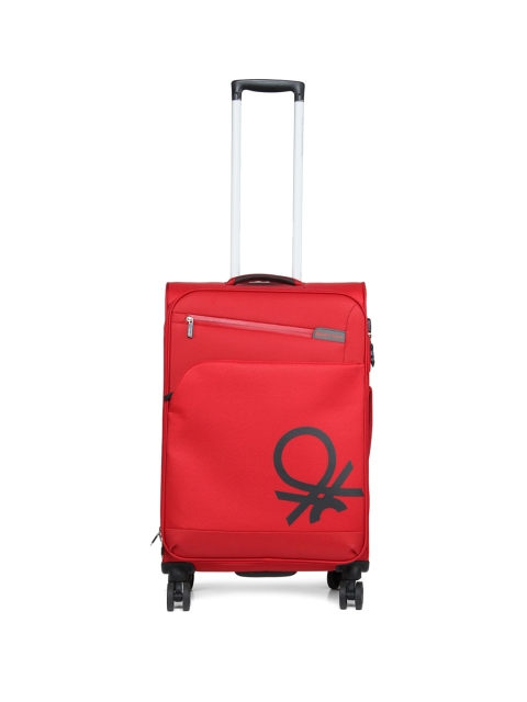 United Colors of Benetton Unisex Red Medium Trolley Suitcase