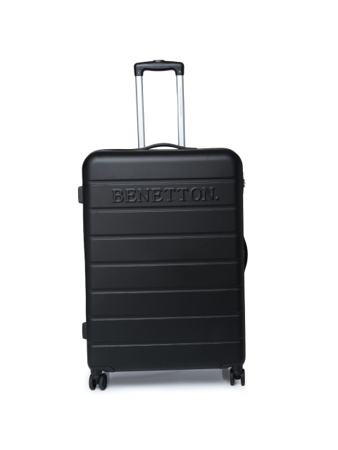 United Colors of Benetton Unisex Black Large Trolley Suitcase