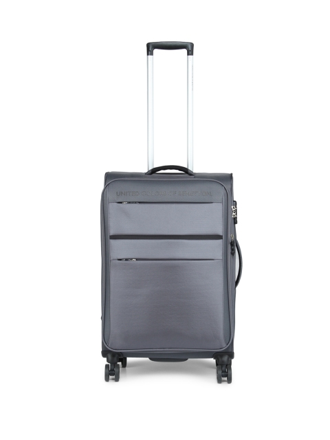 United Colors of Benetton Unisex Grey Medium Trolley Suitcase Image