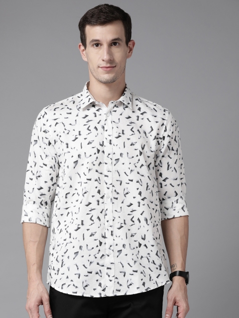 Blackberrys Cotton Slim Fit Opaque Printed Casual Shirt