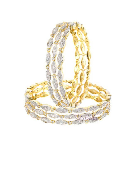 Anouk Set Of 2 Gold-Plated AD Studded Bangles - Image 2