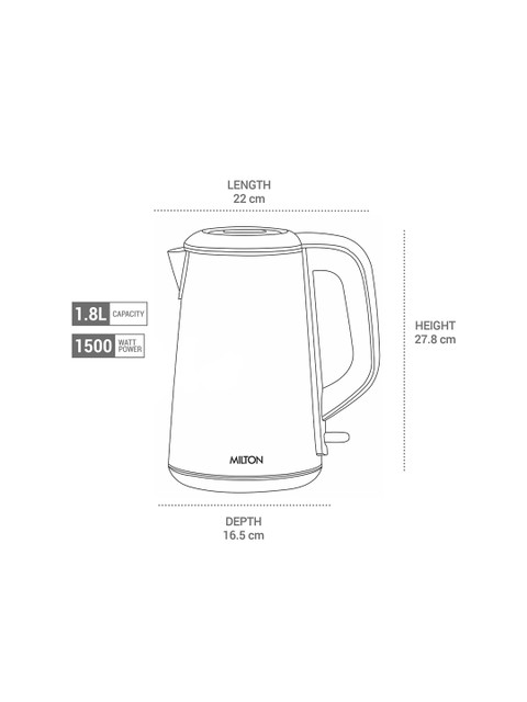 Milton Hagen Black Stainless Steel Double Walled Electric Kettle 1.8L - Image 6