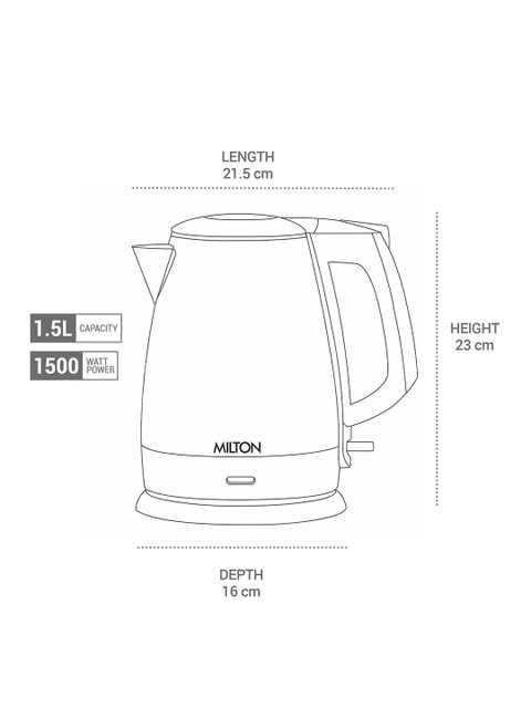 Milton Riga Light Green Stainless Steel 1500W Double Walled Electric Kettle 1.5 L - Image 7