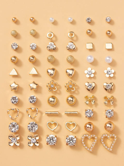 Shining Diva Fashion Set of 30 Contemporary Studs Earrings