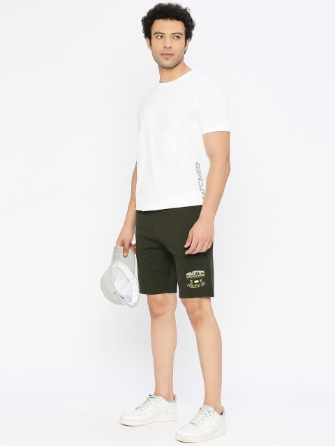 SPYKAR Men Typography Printed Mid Rise Cotton Sports Shorts - Image 5
