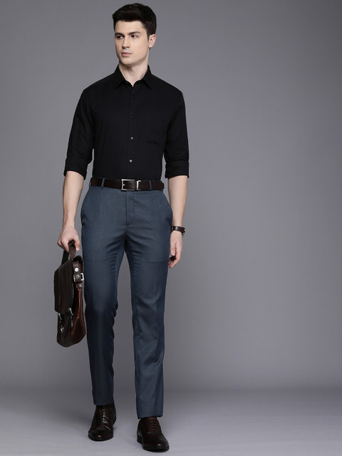 Raymond Men Flat-Front Slim Fit Formal Trousers - Image 4
