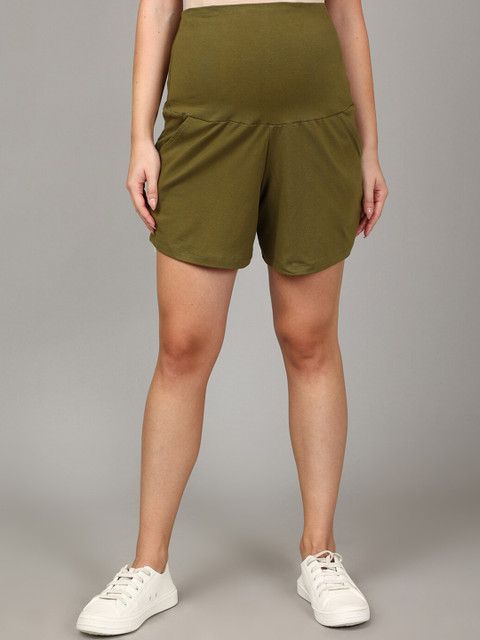 The Mom Store Women High-Rise Maternity Shorts