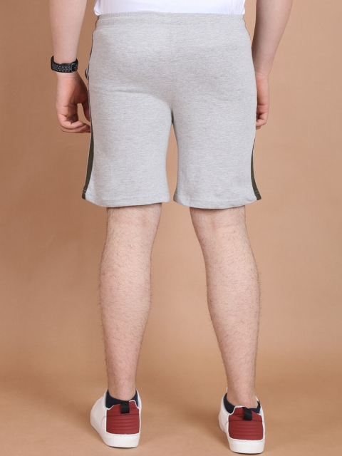 berry blues Men Striped Slim Fit Cotton Shorts - Image 4