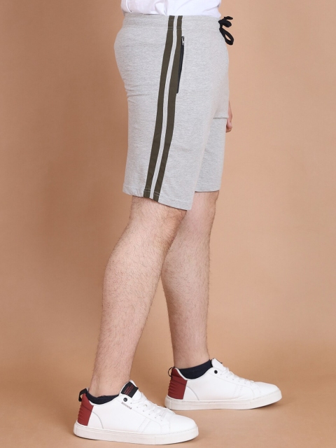 berry blues Men Striped Slim Fit Cotton Shorts - Image 2