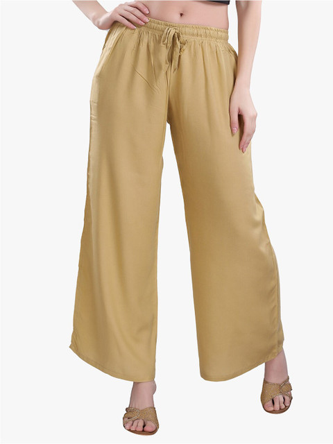 TRASA Women Flared Knitted Palazzos