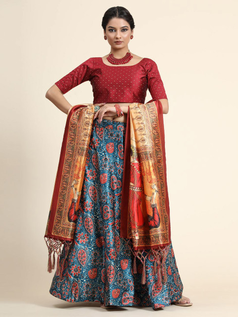 Kaizen TEXO FAB Printed Semi-Stitched Lehenga & Blouse With Dupatta - Image 6