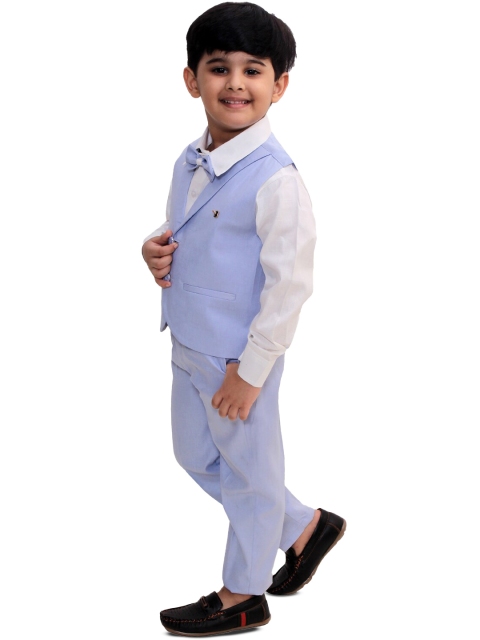 BAESD Boys Solid Shawl Collar Single Breasted 3 Piece Suit - Image 4