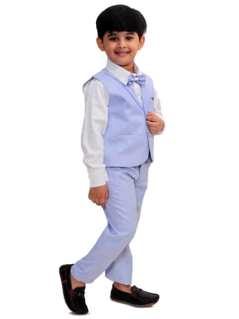 BAESD Boys Solid Shawl Collar Single Breasted 3 Piece Suit - Image 3