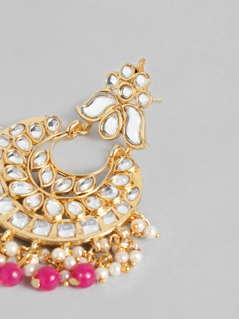 Peora Gold-Plated Kundan Contemporary Chandbalis - Image 5