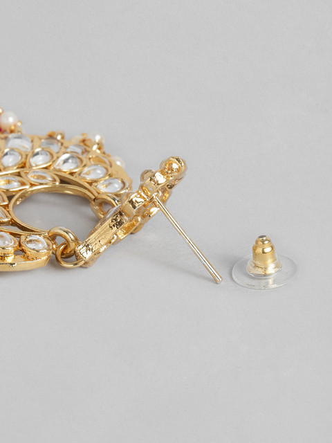 Peora Gold-Plated Kundan Contemporary Chandbalis - Image 6