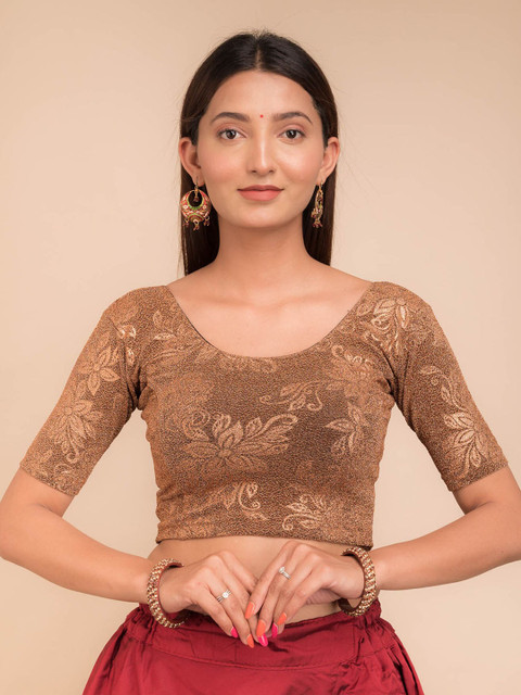 Bindigasm's Advi Self-Design Stretchable Saree Blouse - Image 5