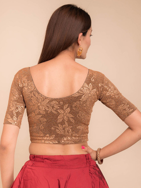 Bindigasm's Advi Self-Design Stretchable Saree Blouse - Image 3