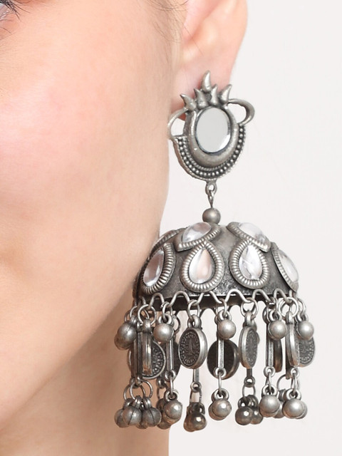 Sangria Textured Jhumka Earrings - Image 5