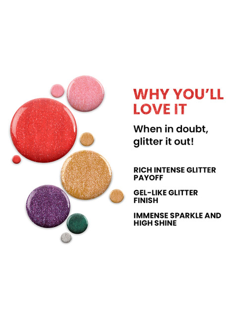 Lakme Glitterati Collection Nail Paint For High Glam & Shine 12ml - Tinkerbell 115 - Image 8