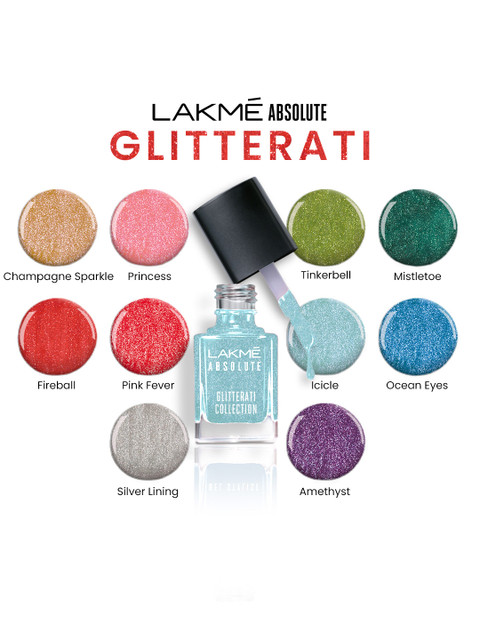Lakme Glitterati Collection Nail Paint For High Glam & Shine 12ml - Mistletoe 116 - Image 9
