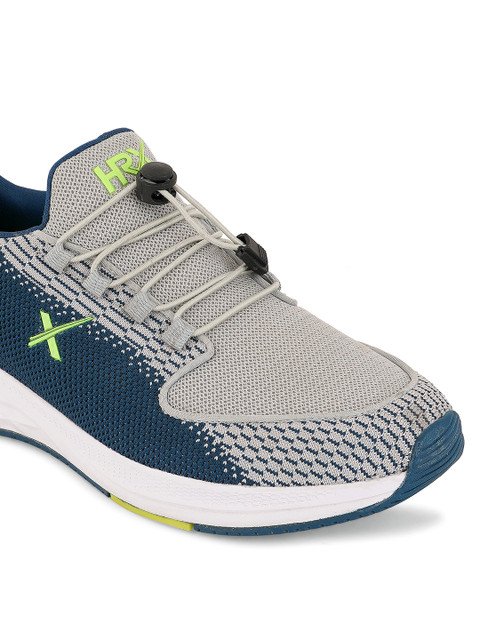 HRX by Hrithik Roshan Men Teal Blue & Grey Flyknit Mesh Marking Training or Gym Shoes - Image 6