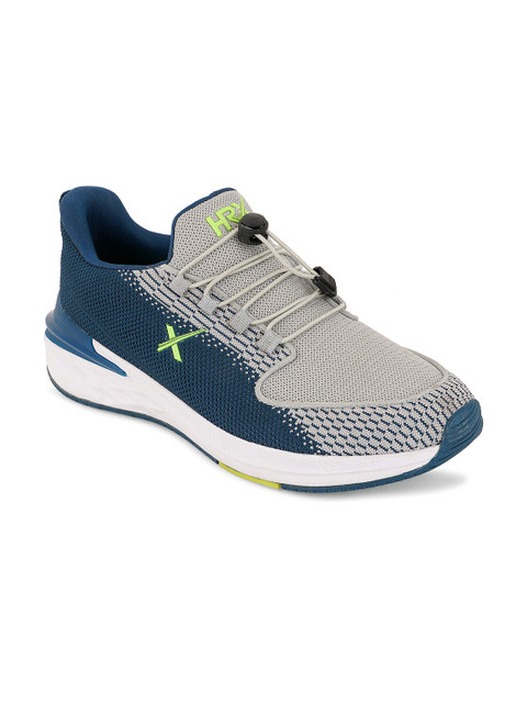 HRX by Hrithik Roshan Men Teal Blue & Grey Flyknit Mesh Marking Training or Gym Shoes - Image 2