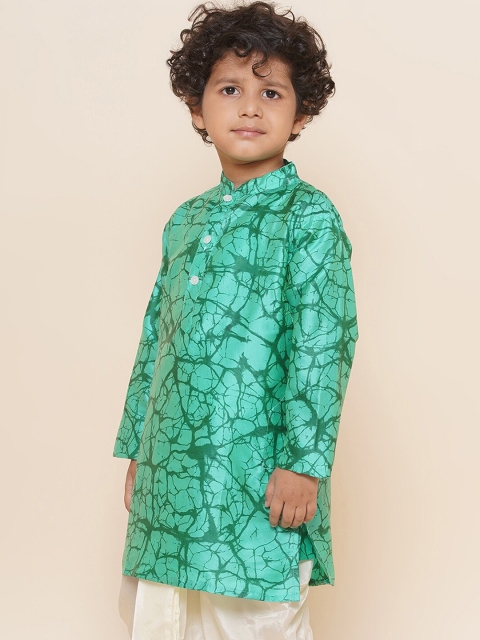 Sethukrishna Boys Mandarin Collar Abstract Printed Kurta - Image 4