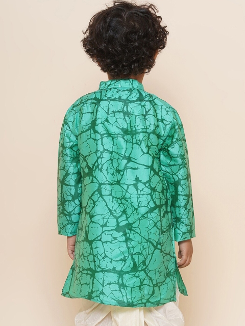 Sethukrishna Boys Mandarin Collar Abstract Printed Kurta - Image 5