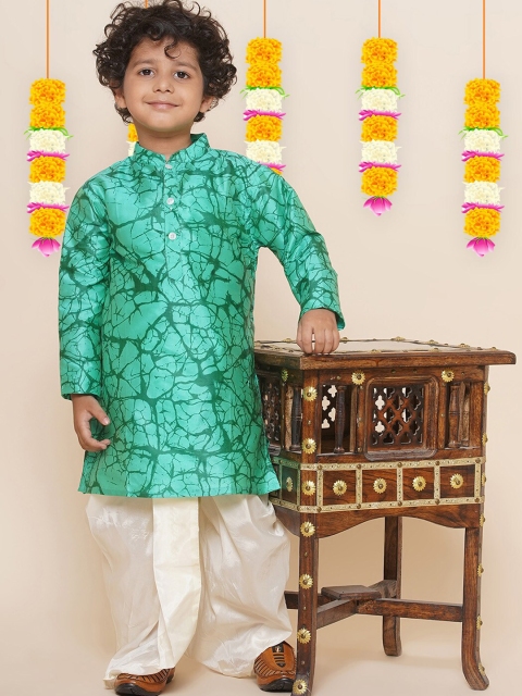 Sethukrishna Boys Mandarin Collar Abstract Printed Kurta - Image 6