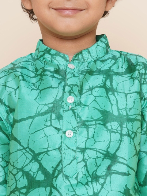 Sethukrishna Boys Mandarin Collar Abstract Printed Kurta - Image 2