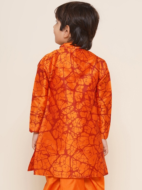 Sethukrishna Boys Mandarin Collar Printed Kurta - Image 5