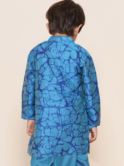 Sethukrishna Boys Mandarin Collar Abstract Printed Kurta - Image 5