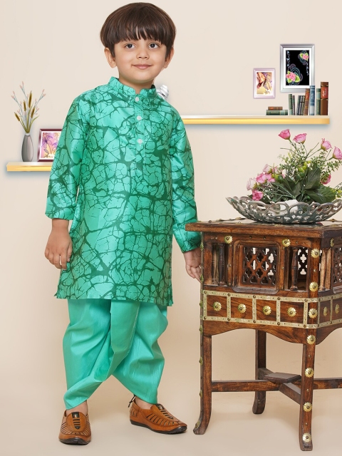 Sethukrishna Boys Mandarin Collar Abstract Printed Kurta - Image 6