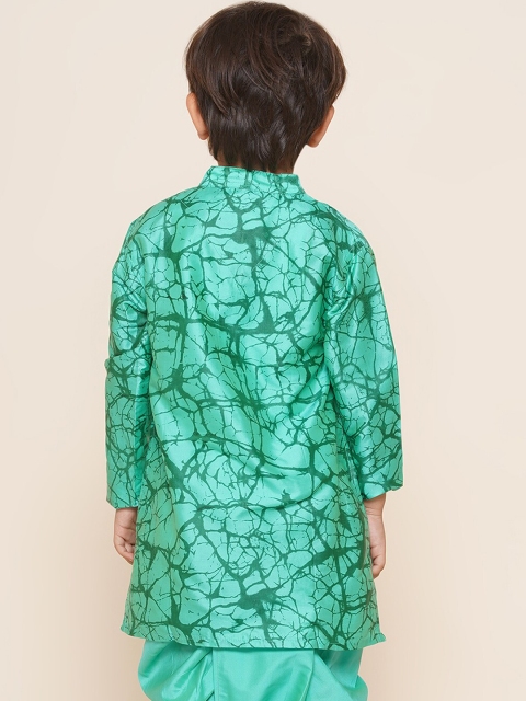 Sethukrishna Boys Mandarin Collar Abstract Printed Kurta - Image 5