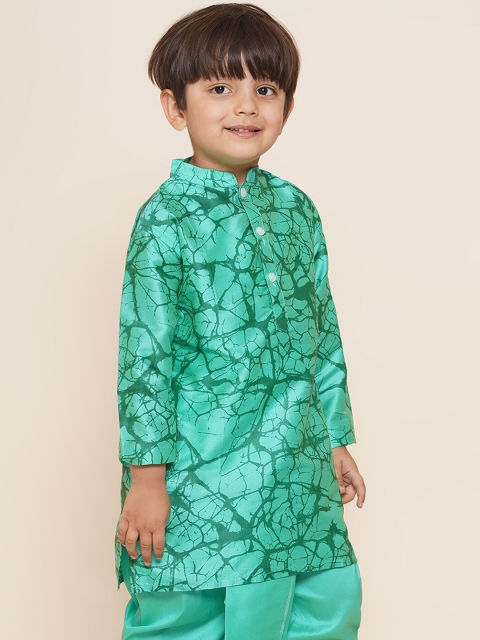Sethukrishna Boys Mandarin Collar Abstract Printed Kurta - Image 3