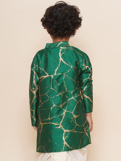 Sethukrishna Boys Mandarin Collar Abstract Printed Kurta - Image 5