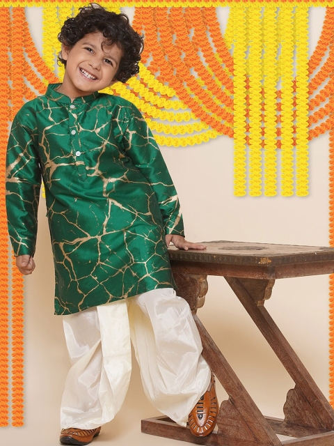 Sethukrishna Boys Mandarin Collar Abstract Printed Kurta - Image 6
