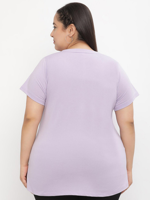 UnaOne Plus Size Typography Printed Regular Fit Cotton T-shirt - Image 4