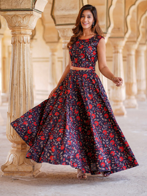 KALINI Floral Printed Ready to Wear Lehenga & Blouse With Dupatta - Image 7