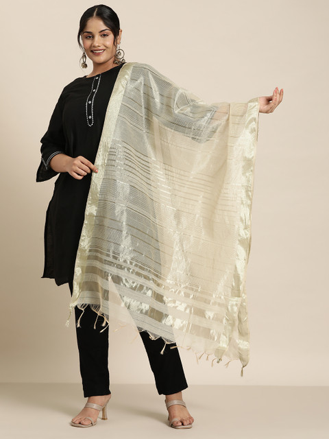 Sztori Ethnic Motifs Woven Design Organza Dupatta - Image 2