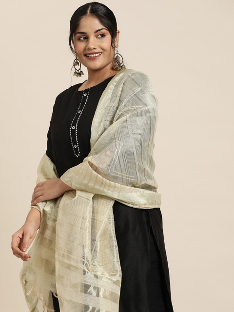 Sztori Ethnic Motifs Woven Design Organza Dupatta